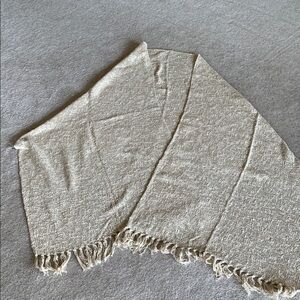Ivory linen/cotton wrap with Fringe. Summer